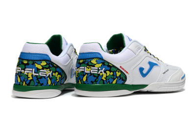 Joma Top Flex IC Low-Tops Football Shoes - White/Blue/Green