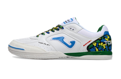 Joma Top Flex IC Low-Tops Football Shoes - White/Blue/Green