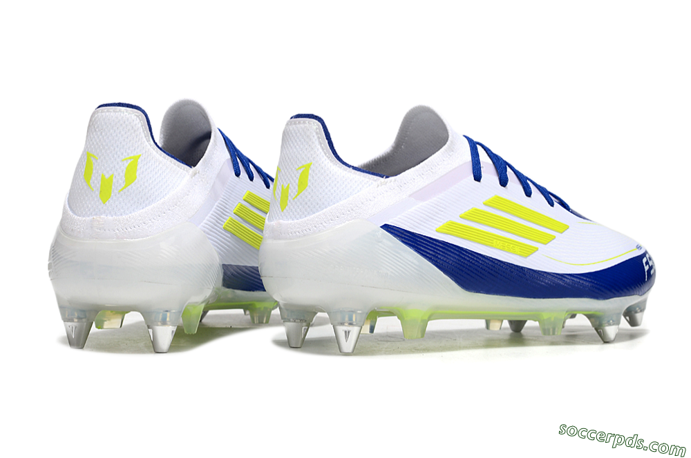 Adidas F50 Elite SG Low-Tops Football Boots - White/Blue/Yellow 6