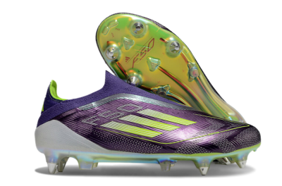 Adidas F50 Elite Laceless SG Low-Tops Football Boots - Purple/Yellow/White