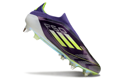 Adidas F50 Elite Laceless SG Low-Tops Football Boots - Purple/Yellow/White