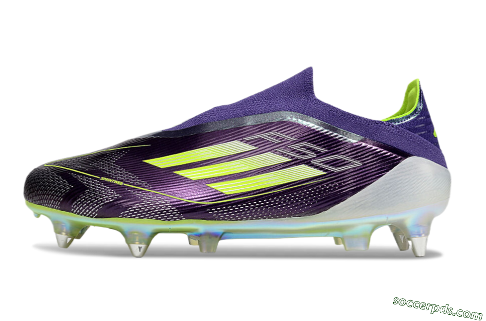Adidas F50 Elite Laceless SG Low-Tops Football Boots - Purple/Yellow/White 2