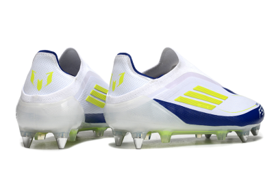 Adidas F50 Elite Laceless SG Low-Tops Football Boots - White/Blue/Yellow