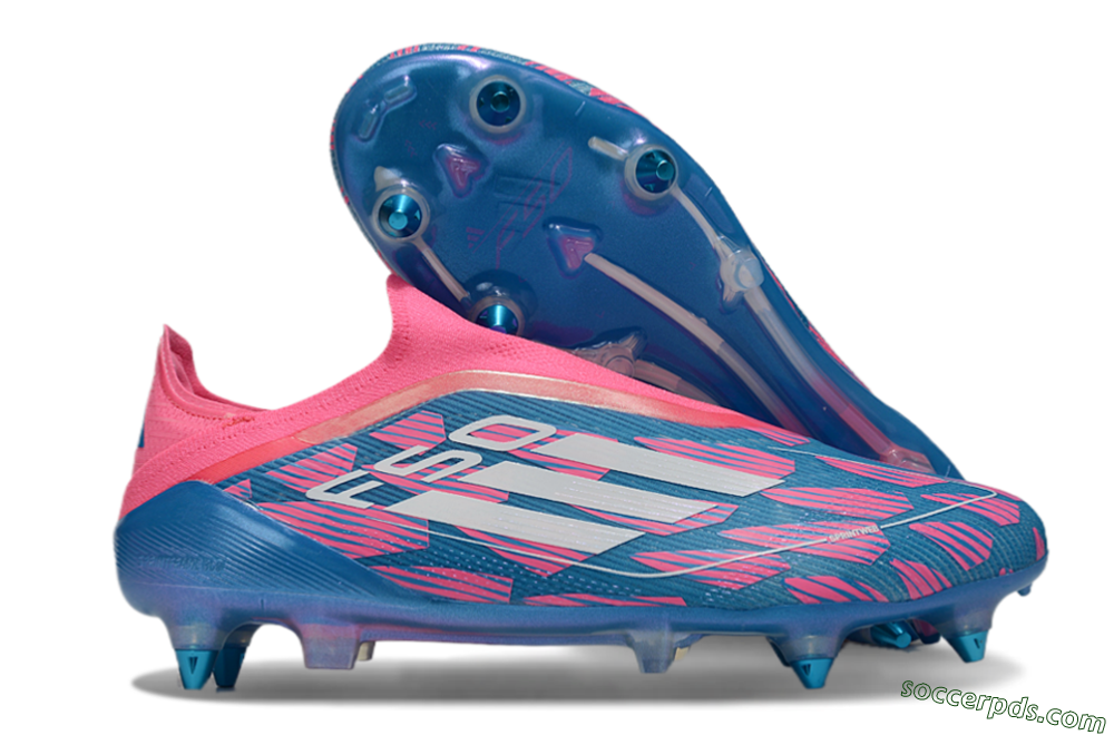 Adidas F50 Elite Laceless SG Low-Tops Football Boots - Blue/Pink/White 1