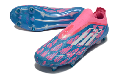Adidas F50 Elite Laceless SG Low-Tops Football Boots - Blue/Pink/White