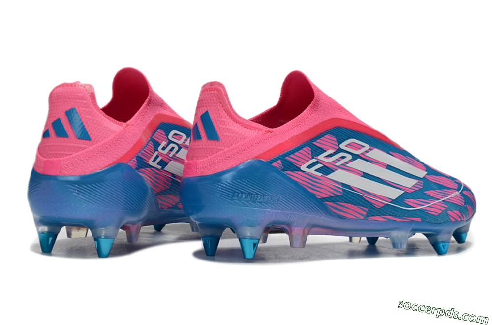 Adidas F50 Elite Laceless SG Low-Tops Football Boots - Blue/Pink/White 6