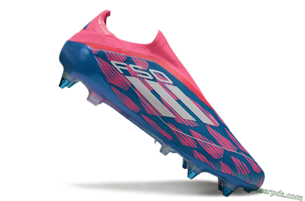 Adidas F50 Elite Laceless SG Low-Tops Football Boots - Blue/Pink/White 4