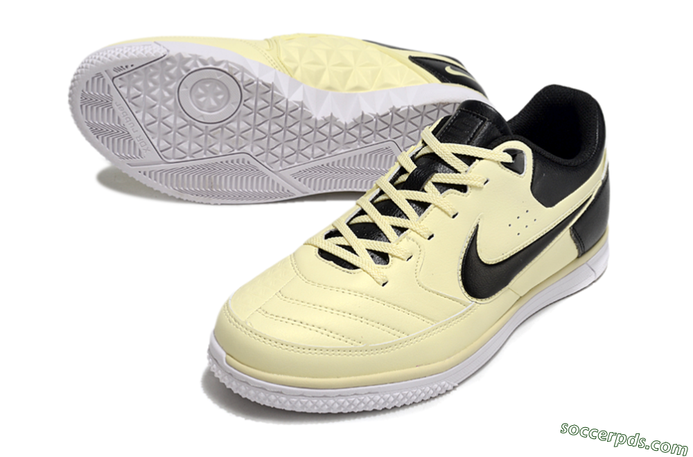 Nike Street Gato IC Low-Tops Football Shoes - Beige/Black/White 3