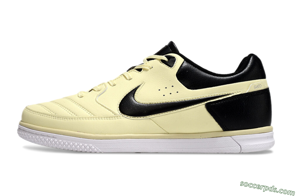 Nike Street Gato IC Low-Tops Football Shoes - Beige/Black/White 2