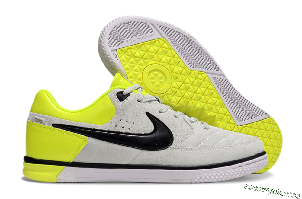 Nike Street Gato IC Low-Tops Football Shoes - Grey/Black/Yellow 1