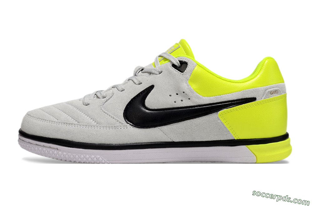 Nike Street Gato IC Low-Tops Football Shoes - Grey/Black/Yellow 2