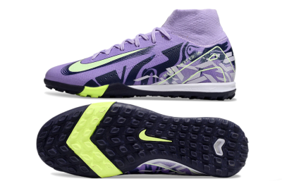 Nike Air Zoom Mercurial Superfly 10 Elite TF High-Tops Football Shoes - Purple/Yellow/White