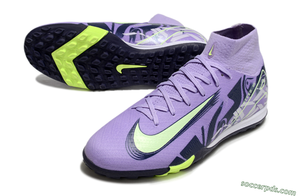 Nike Air Zoom Mercurial Superfly 10 Elite TF High-Tops Football Shoes - Purple/Yellow/White 3
