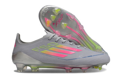 Adidas F50 Elite FG Low-Tops Football Boots - Grey/Pink/Yellow