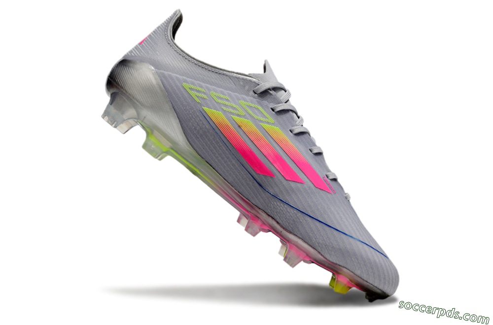 Adidas F50 Elite FG Low-Tops Football Boots - Grey/Pink/Yellow 4