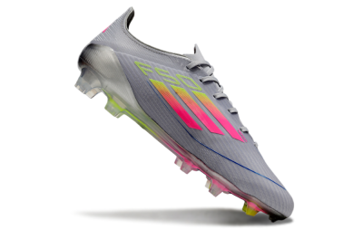 Adidas F50 Elite FG Low-Tops Football Boots - Grey/Pink/Yellow