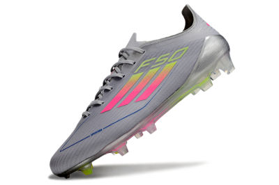 Adidas F50 Elite FG Low-Tops Football Boots - Grey/Pink/Yellow