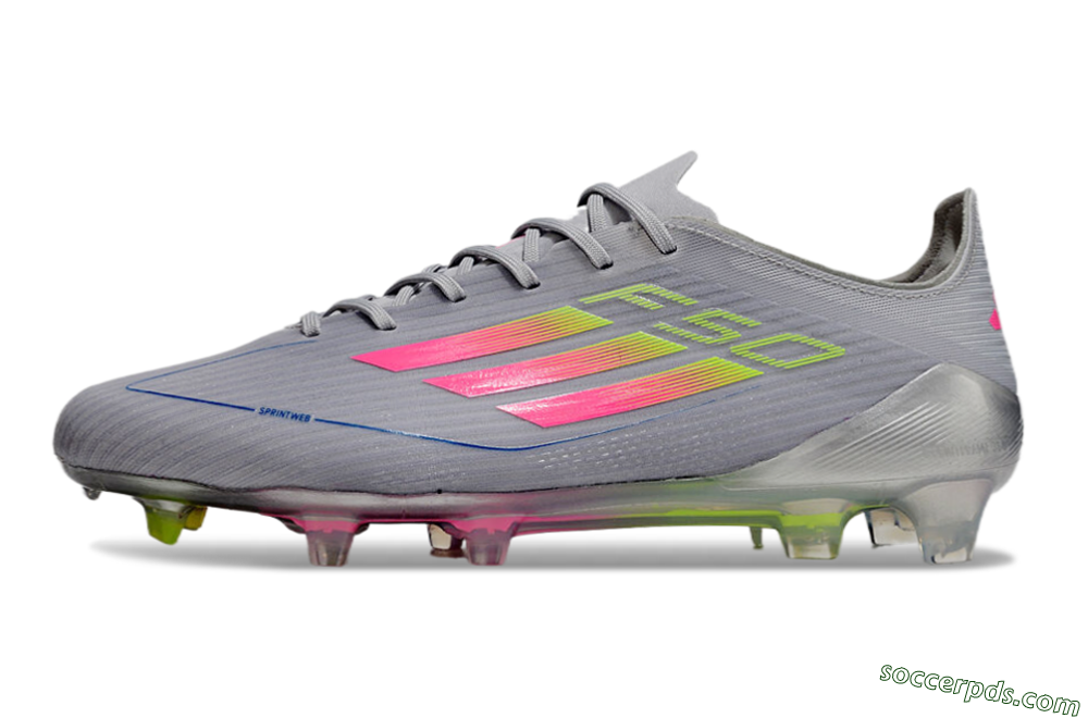 Adidas F50 Elite FG Low-Tops Football Boots - Grey/Pink/Yellow 2