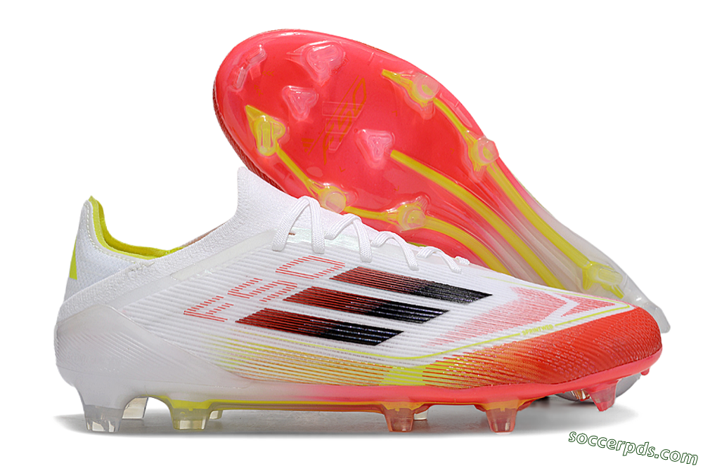 Adidas F50 Elite FG Low-Tops Football Boots - White/Red/Yellow 1