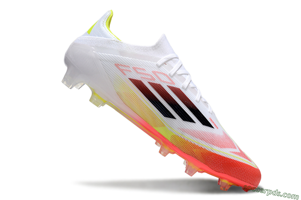 Adidas F50 Elite FG Low-Tops Football Boots - White/Red/Yellow 4