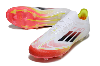 Adidas F50 Elite FG Low-Tops Football Boots - White/Red/Yellow