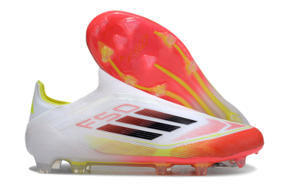 Adidas F50 Elite Laceless FG Low-Tops Football Boots - White/Red/Yellow