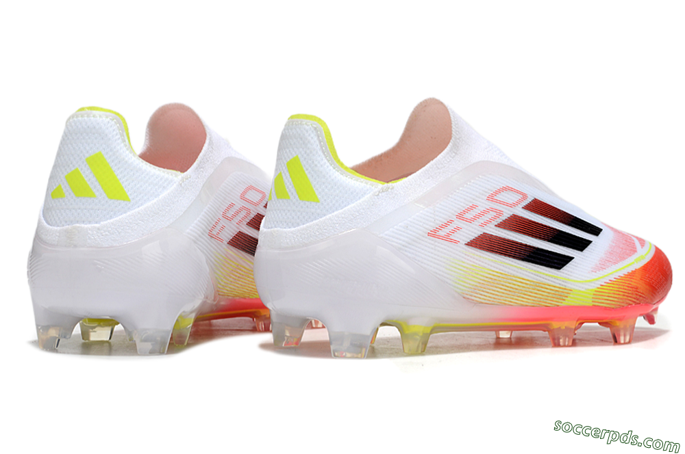 Adidas F50 Elite Laceless FG Low-Tops Football Boots - White/Red/Yellow 6
