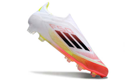 Adidas F50 Elite Laceless FG Low-Tops Football Boots - White/Red/Yellow
