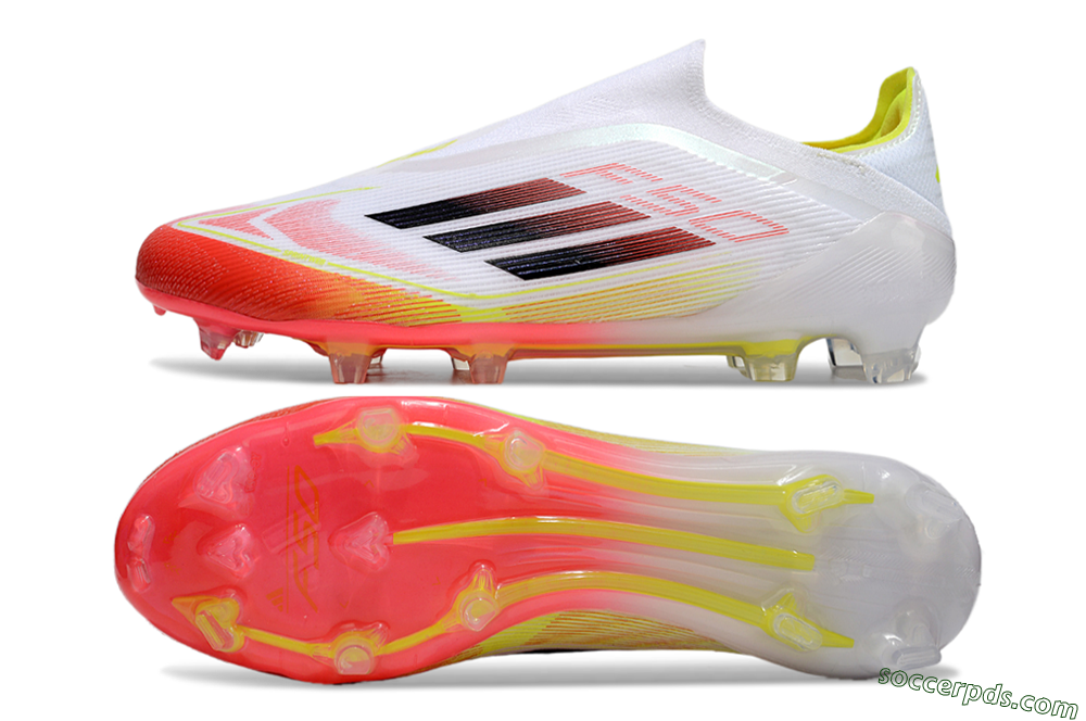 Adidas F50 Elite Laceless FG Low-Tops Football Boots - White/Red/Yellow 0