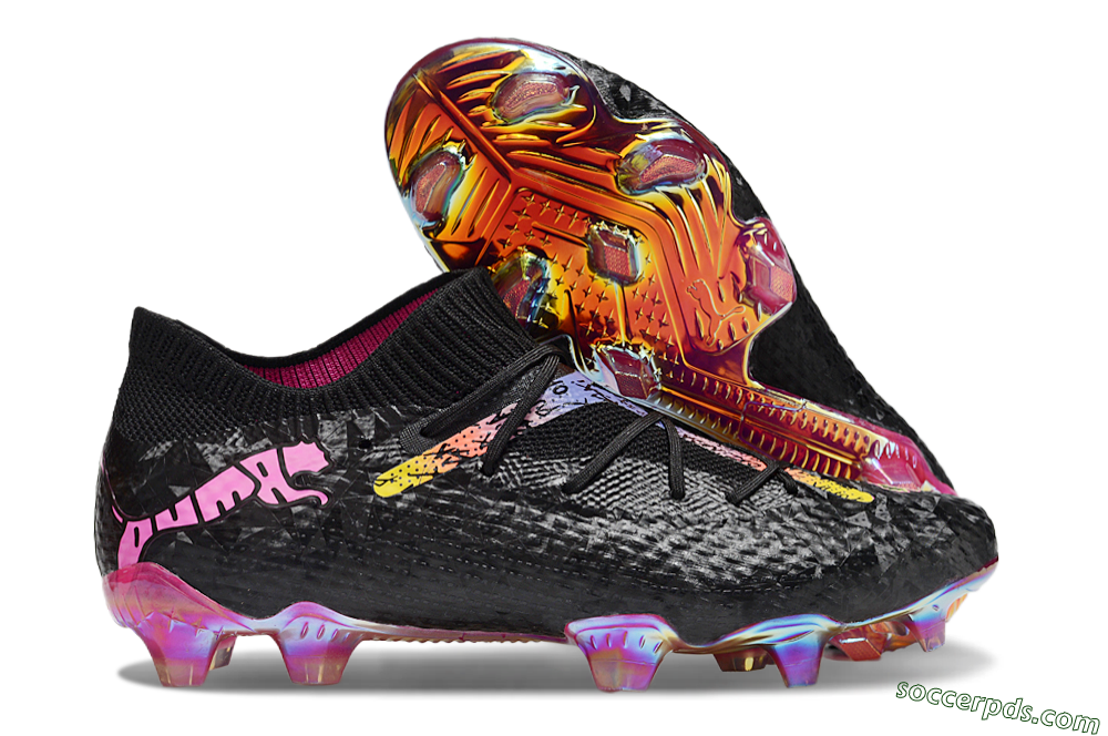 Puma Future Ultimate FG Low-Tops Football Boots - Black/Pink/Yellow 1