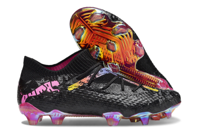 Puma Future Ultimate FG Low-Tops Football Boots - Black/Pink/Yellow