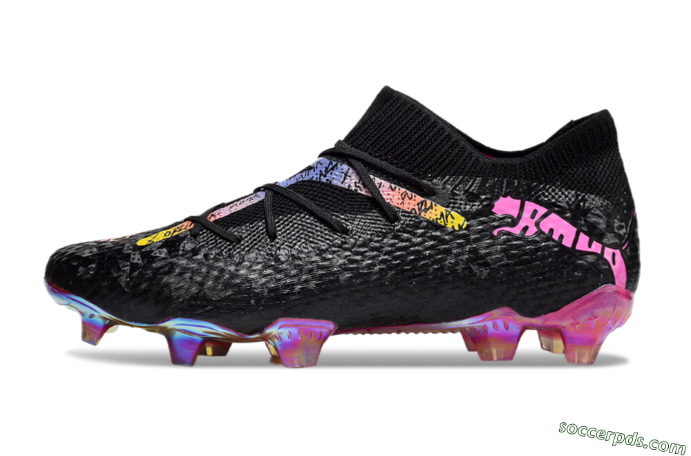 Puma Future Ultimate FG Low-Tops Football Boots - Black/Pink/Yellow 2