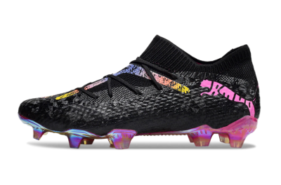 Puma Future Ultimate FG Low-Tops Football Boots - Black/Pink/Yellow