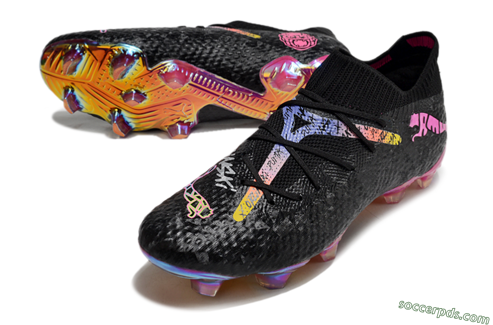 Puma Future Ultimate FG Low-Tops Football Boots - Black/Pink/Yellow 3