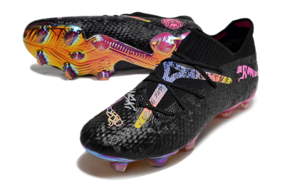 Puma Future Ultimate FG Low-Tops Football Boots - Black/Pink/Yellow