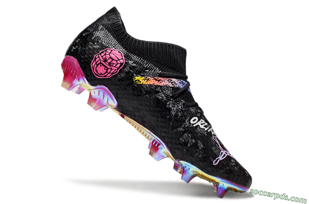 Puma Future Ultimate FG Low-Tops Football Boots - Black/Pink/Yellow 4