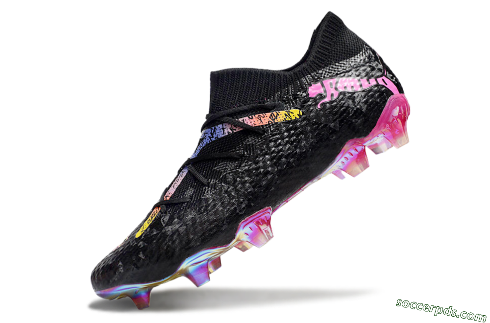 Puma Future Ultimate FG Low-Tops Football Boots - Black/Pink/Yellow 5