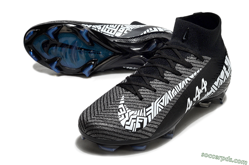 Nike Air Zoom Mercurial Superfly 10 Elite FG High-Tops Football Boots - Black/White/Blue 3