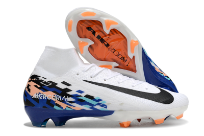 Nike Air Zoom Mercurial Superfly 10 Elite FG High-Tops Football Boots - White/Blue/Orange
