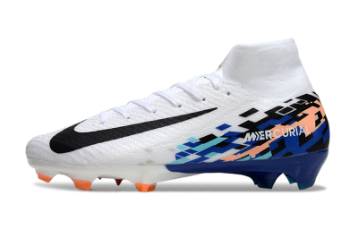Nike Air Zoom Mercurial Superfly 10 Elite FG High-Tops Football Boots - White/Blue/Orange