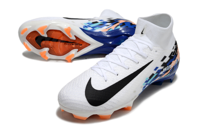 Nike Air Zoom Mercurial Superfly 10 Elite FG High-Tops Football Boots - White/Blue/Orange