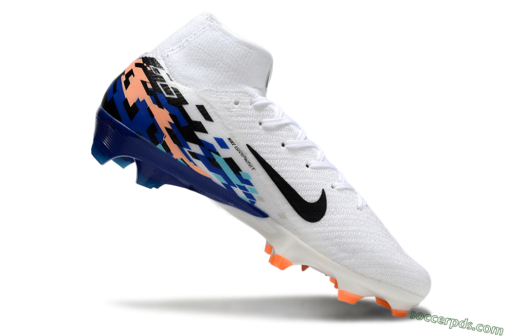 Nike Air Zoom Mercurial Superfly 10 Elite FG High-Tops Football Boots - White/Blue/Orange 4