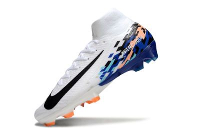 Nike Air Zoom Mercurial Superfly 10 Elite FG High-Tops Football Boots - White/Blue/Orange