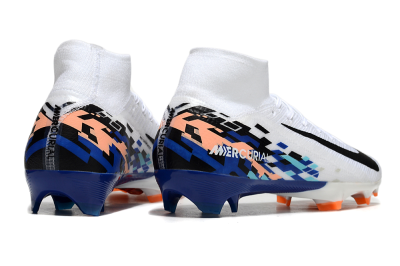 Nike Air Zoom Mercurial Superfly 10 Elite FG High-Tops Football Boots - White/Blue/Orange
