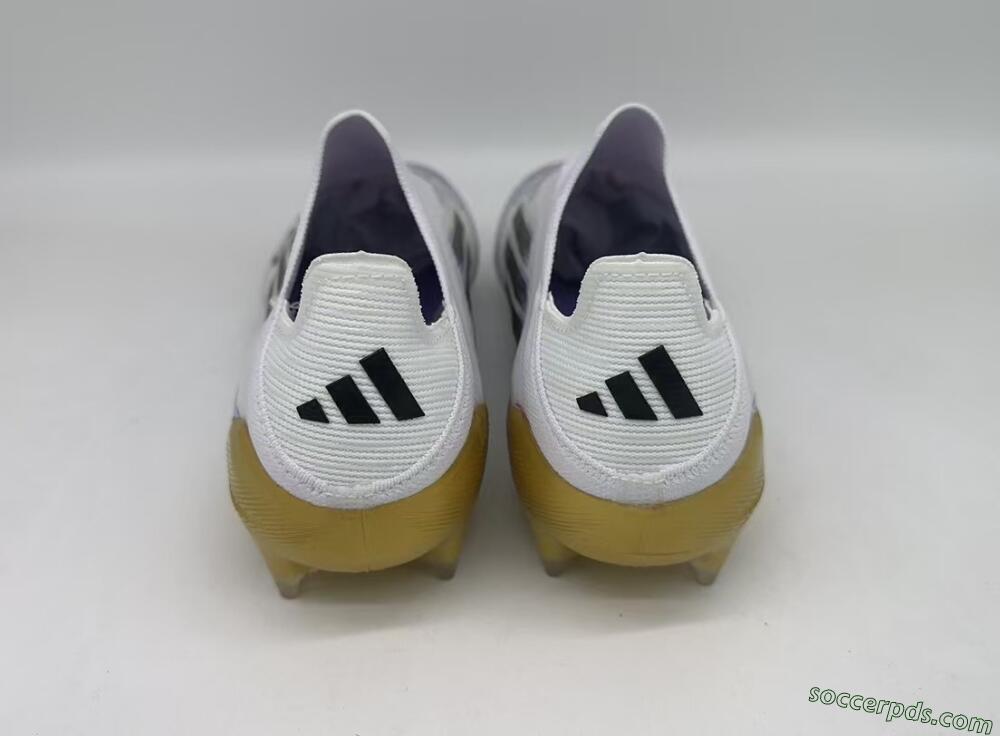 Adidas F50 Elite Laceless FG Low-Tops Football Boots - White/Black/Gold
