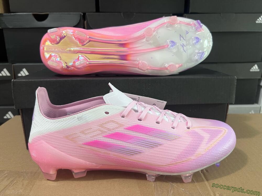Adidas F50 Elite FG Low-Tops Football Boots - Pink/White/Gold