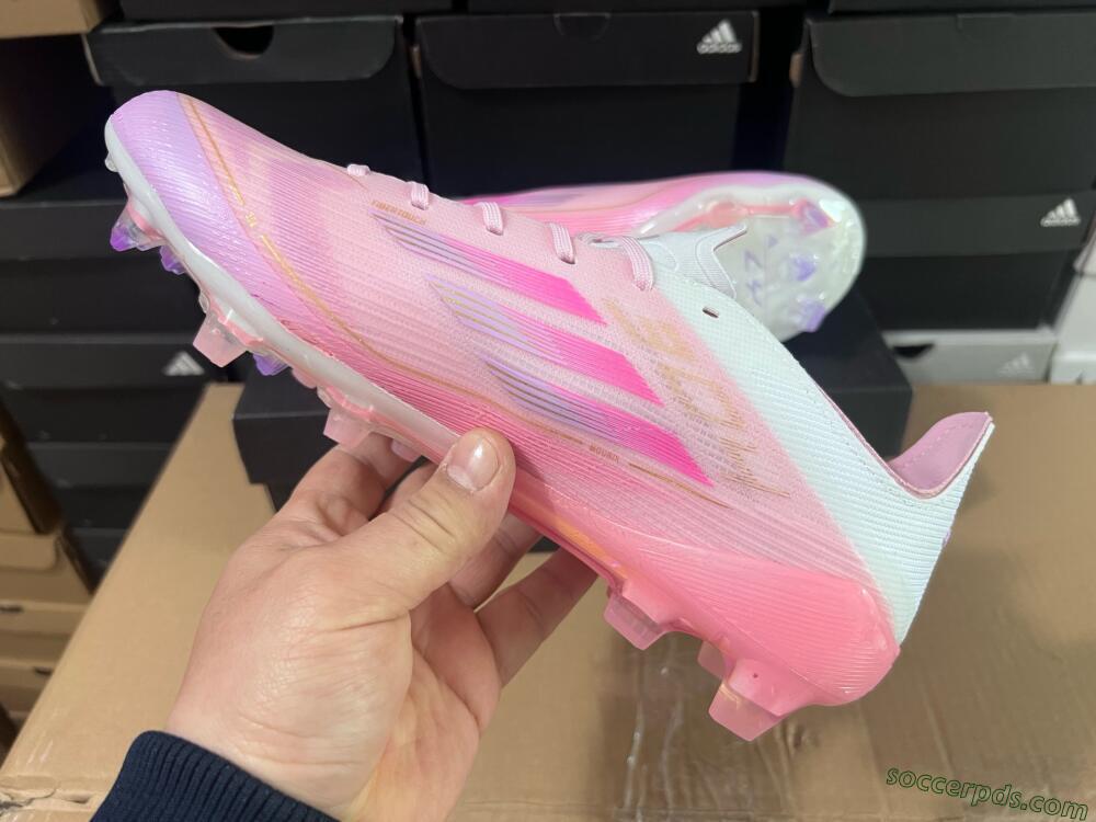 Adidas F50 Elite FG Low-Tops Football Boots - Pink/White/Gold