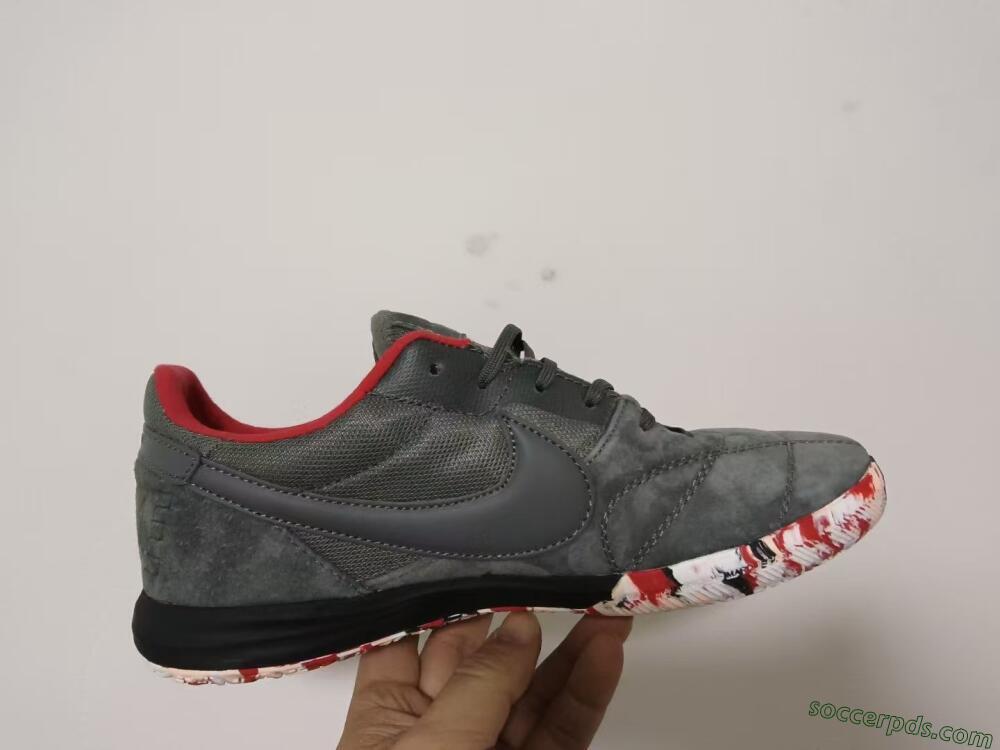 Nike Premier 2 Sala IC Low-Tops Football Shoes - Grey/Black/Red