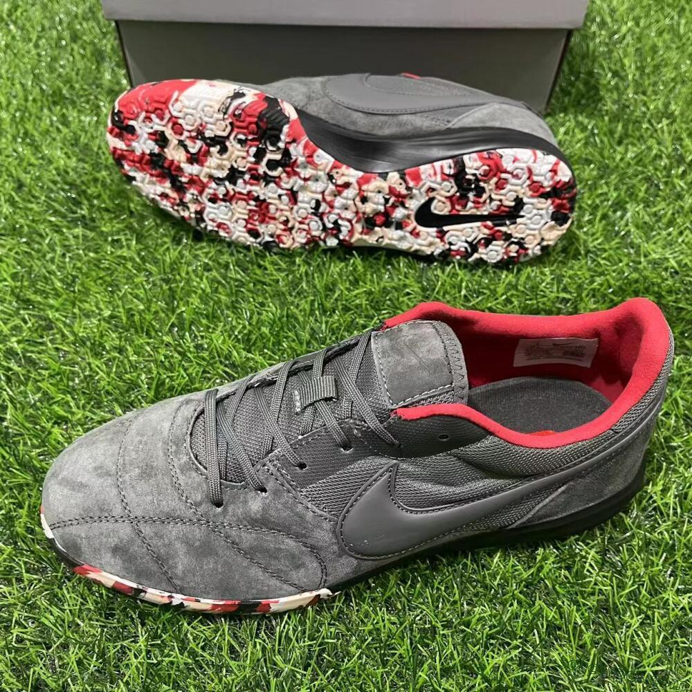 Nike Premier 2 Sala IC Low-Tops Football Shoes - Grey/Black/Red