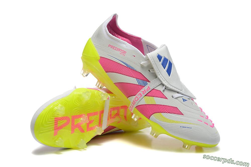 Adidas Predator Elite 25 Foldover Tongue FG Low-Tops Football Boots - White/Pink/Blue/Yellow 4